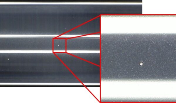 Synthetic Sapphire rod near surface bubble